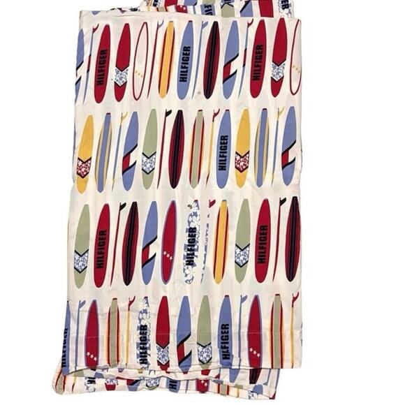 Tommy Hilfiger Surfboard Twin Sheet Beachy Nautical Colorful Cotton Preppy - Picture 3 of 7